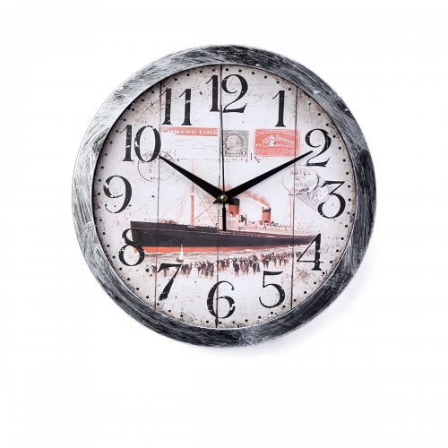 269574X-Reloj pared x 30 cm antique barco