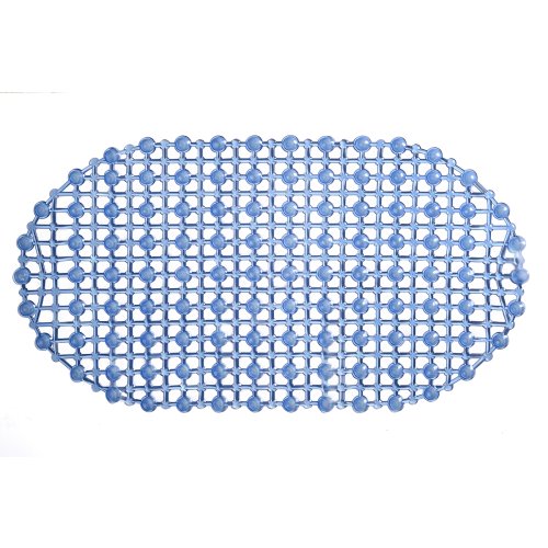 Alfombra pvc puntos transp 35 x 60 cm azul