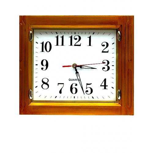 Reloj de pared cuadrado simil madera claro 28cm