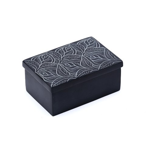 *Caja rectangular carve negro 8 cm*D
