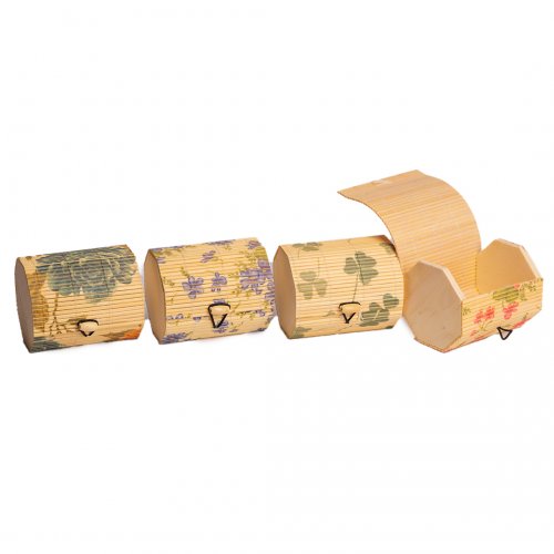 Caja bambu color /impresiones 15 x 8.5 x 8 cm